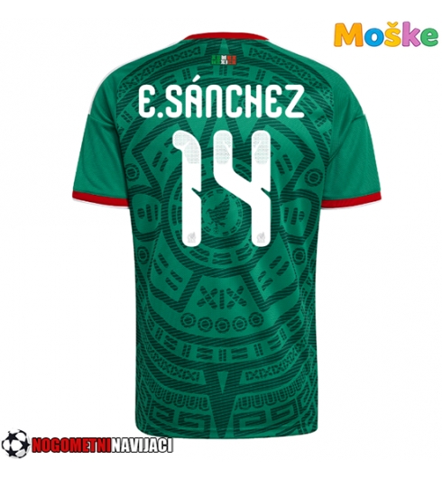 Moške Nogometnih dresov Mehika Erick Sanchez #14 Domači SP 2026 Kratki rokavi Moške Nogometnih dresov Mehika Erick Sanchez #14 Domači SP 2026 Kratki rokavi